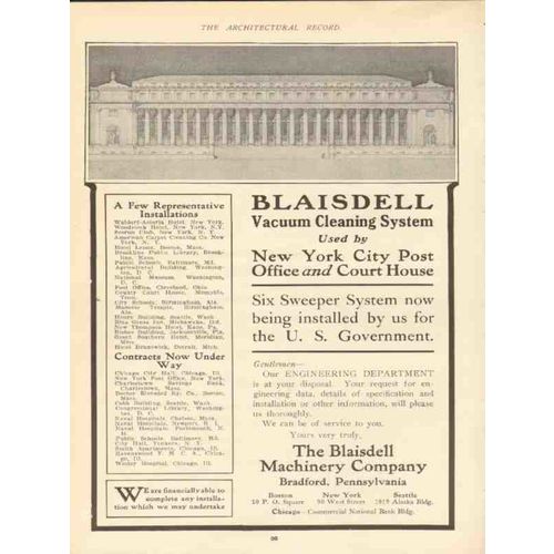 blaisdell machinery company 1910 six sweeper system vacuum vintage ad
