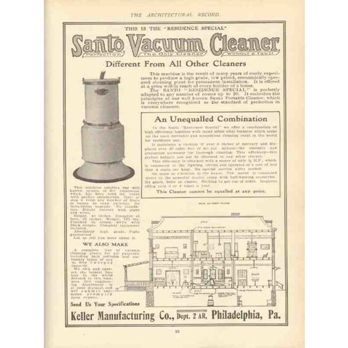 keller manufacturing company 1910 santo vacuum cleaner vintage ad