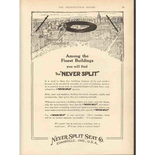 never split seat company 1912 among the finest buildings vintage ad