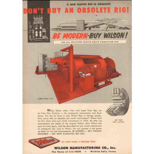 wilson mfg company 1955 obsolete jaw clutch rig compound vintage ad