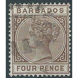 Barbados 1885 SG98 4d Pale Brown Fine Used .. ..