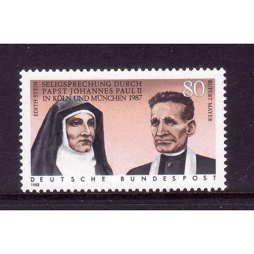GERMANY 1988 80pf EDITH STEIN AND FATHER RUPERT MAYER SG 2227 U/M MINT
