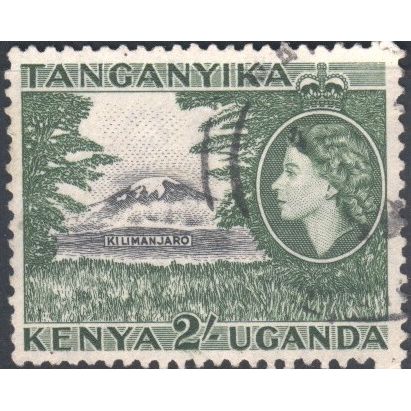 KUT - 1954 - SG177 - 2/- black/green - Kilimanjaro - QE11 - used