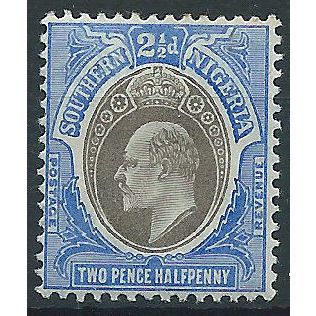 Southern Nigeria 1904 SG13 2 1/2d Grey-Black & Blue Mounted Mint..