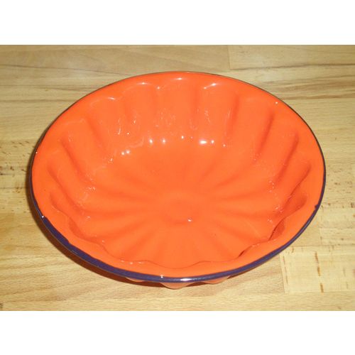 Bright Orange Shabby Chic Enamel Jelly Mould