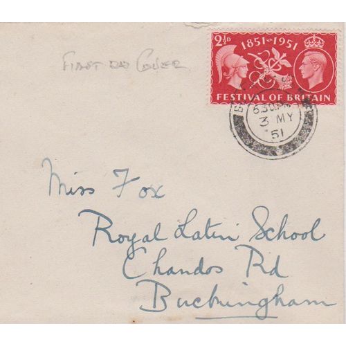 GB 1951 Festival of Britain First Day Cover Buckingham postmark