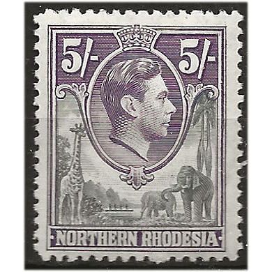 Northern Rhodesia 1938 SG43 5/- Grey & Violet Mounted Mint . ..