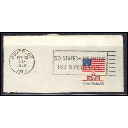 Used 1622 13c U.S. Flag Dover, DE. E0237