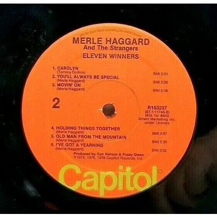 Merle Haggard & The Strangers - Eleven Winners - 1978 LP Vinyl Record (P6)
