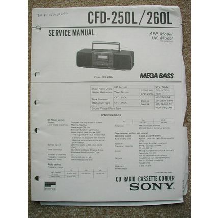 Sony CFD-250L /260L Original Service manual