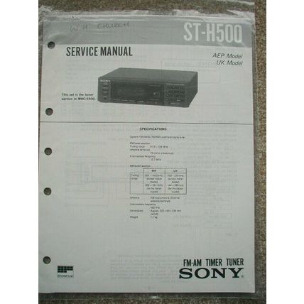 SONY ST-H500 Original Service manual