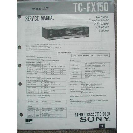 SONY TC-FX150 Original Service manual