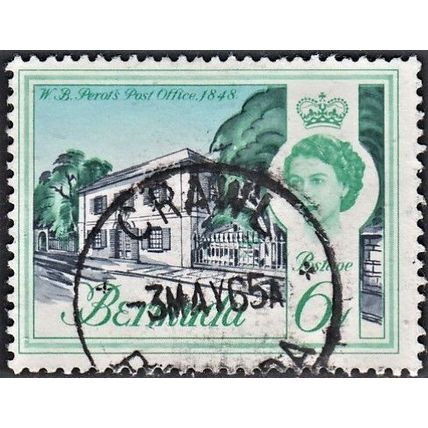 BERMUDA, 1962-68 6d Perot's Post Office, SG 168 (Scott 180), used.