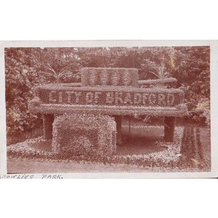 Bradford Bowling Park Murial Sign Antique Real Photo Postcard