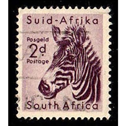 South Africa Suid Afrika 1954 Animal 2d Used Stamp Zebra.