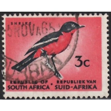 South Africa, 1961 3c Shrike, SG 203 (Scott #272), used