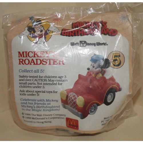 1989 McDonalds Disney Mickey's Birthdayland #5 Mickey's Roadster Mint in Package