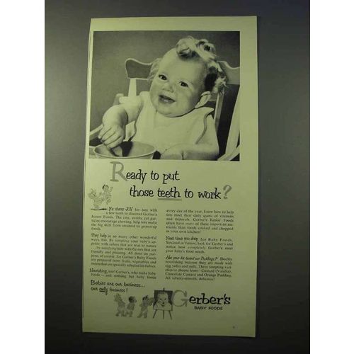 1951 Gerber's Baby Food Ad - Put Those Teeth to Work