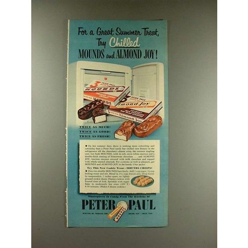 1952 Peter Paul Almond Joy & Mounds Candy Ad - Chilled