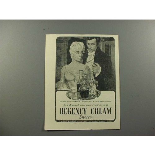 1955 Sherry Ad w/ Elizabeth Taylor, Stewart Granger