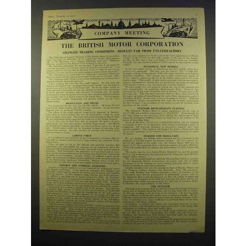 1956 British Motor Corporation Ad - Company Meeting