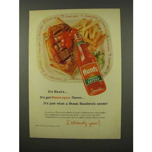 1956 Hunt's Tomato Catsup Ad - Steak Sandwich