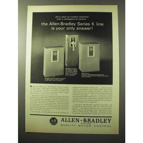 1964 Allen-Bradley Ad - Series K Controls: Bulletin 705