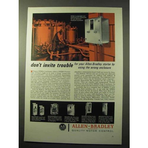 1964 Allen-Bradley NEMA 4 Watertight Enclosure Ad