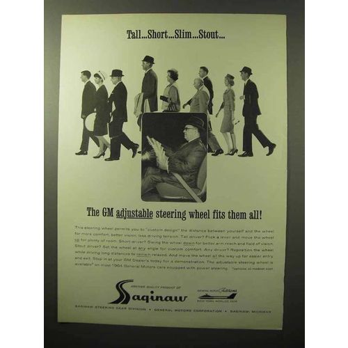 1964 GM Sagniaw Adjustable Steering Wheel Ad
