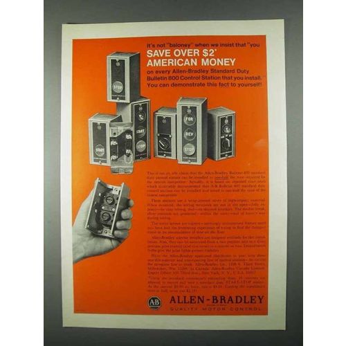 1967 Allen-Bradley Standard Duty Bulletin 800 Ad