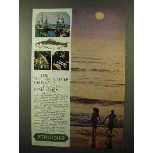 1971 Virginia Tourism Ad - Summer Held Over by Demand