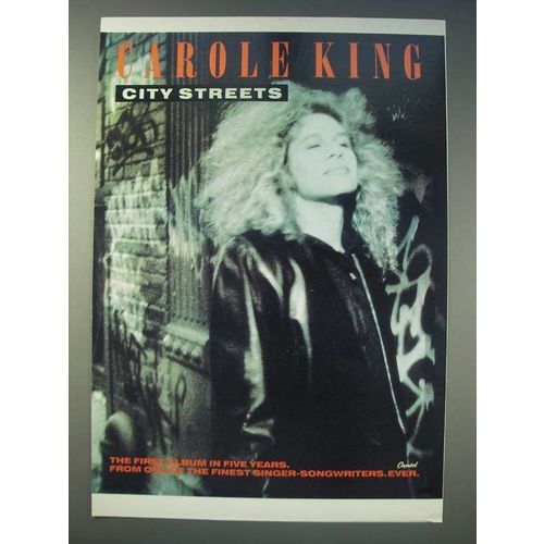 1989 Carole King City Streets Music Album Ad
