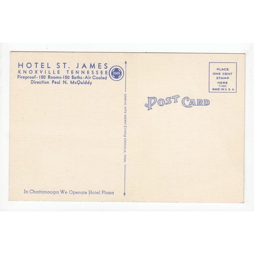 St James Hotel Knoxville Tennessee TN USA Postcard