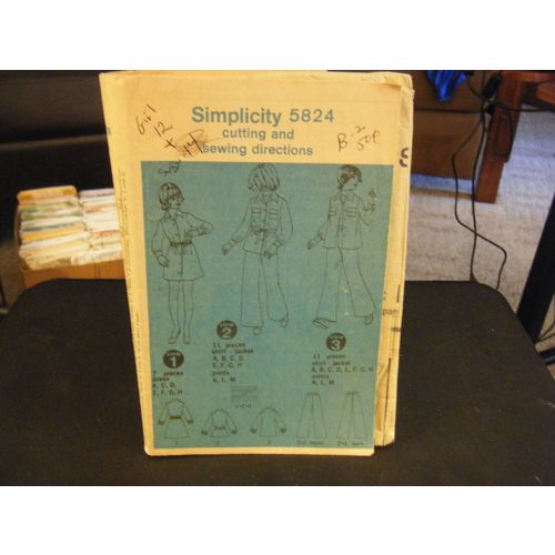 Simplicity 5824 Girl's Dress, Shirt Jacket & Pants Pattern - Size 12