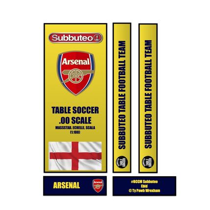 Tabletop Football Subbuteo Box Label Arsenal (ENG) away 2019