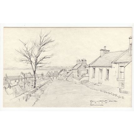 View of Portmahomack Postcard Sketch Art 1972