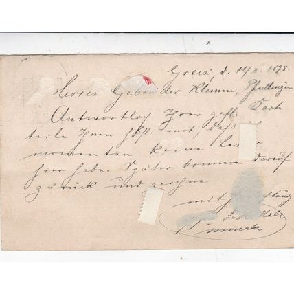 Wurttemberg 1895 Greiz-Pfullingen 5pf Postal Card Greiz and Pfullingen cancels