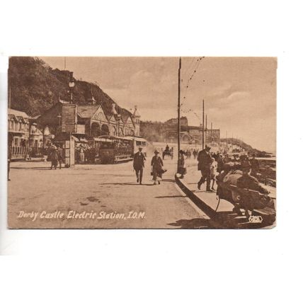 NICE PRINTED POSTCARD OF DERBY CASTLE ELECTRIC STATION ISLE-OF-MAN (986)