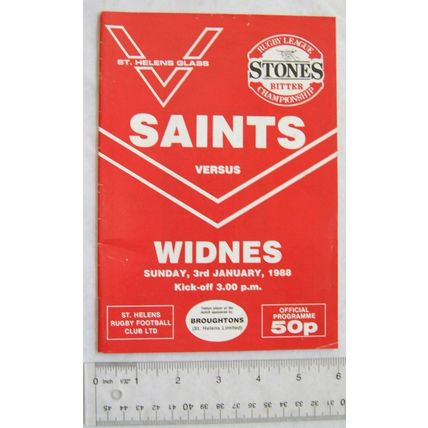 1988 programme St. Helens v. Widnes