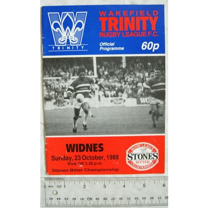 1988 programme Wakefield Trinity v. Widnes