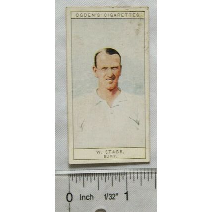 1926 Ogden's Captains of Football Clubs No. 10 Bury, W. Stage