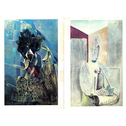 Max Ernst L'Idole Cocktail Drinker 2x Painting Postcard s