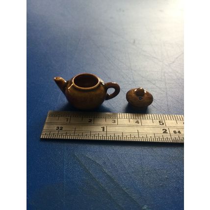 Light Brown Teapot 1:12th Dolls House Miniature