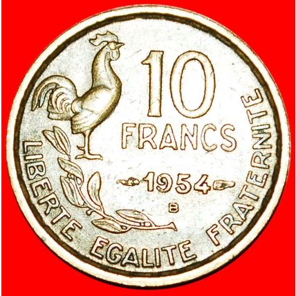 COCK (1950-1959): FRANCE ★ 10 FRANCS 1954B! SCARCE!★LOW START★NO RESERVE