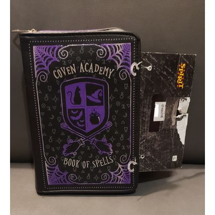 HALLOWEEN COVEN ACADEMY WITCH BOOK OF SPELLS CROSS BODY BAG PURSE TOTE~NEW~