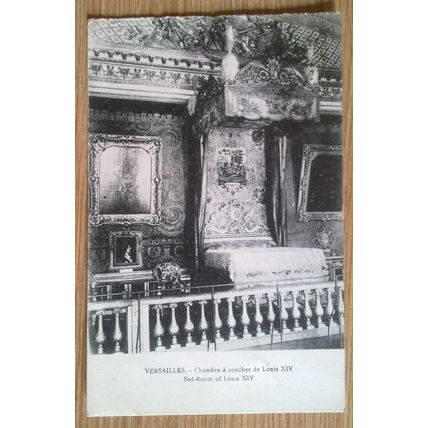 POSTCARD: FRANCE - VERSAILLES, BEDROOM OF LOUIS XIV: c1918