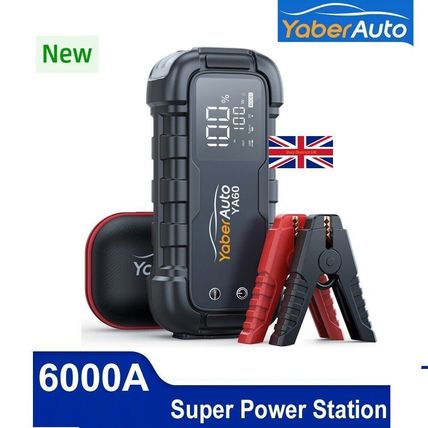YABER 6000A Jump Starter 150W Car Battery Charger 600LM Flashlight 45w PowerBank