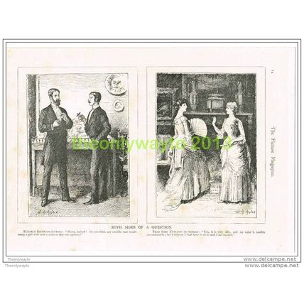 BOTH SIDES OF A QUESTION, COMIC PICTURE, Book Illustration c1895