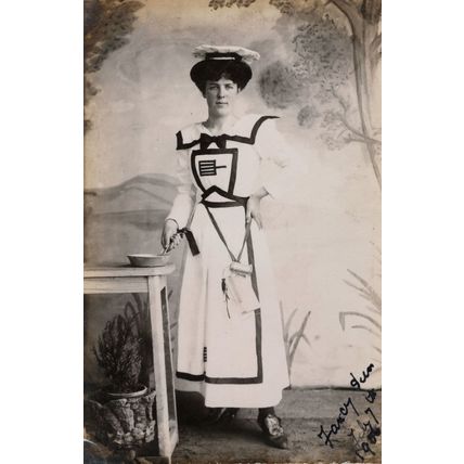 Edwardian Lady in Fancy Dress Signed 1906 Old RPC Postcard