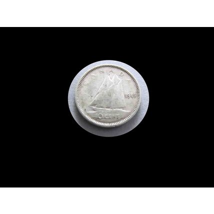 1949 Canada 10c Coin King George VI Silver Dime Circulated #73